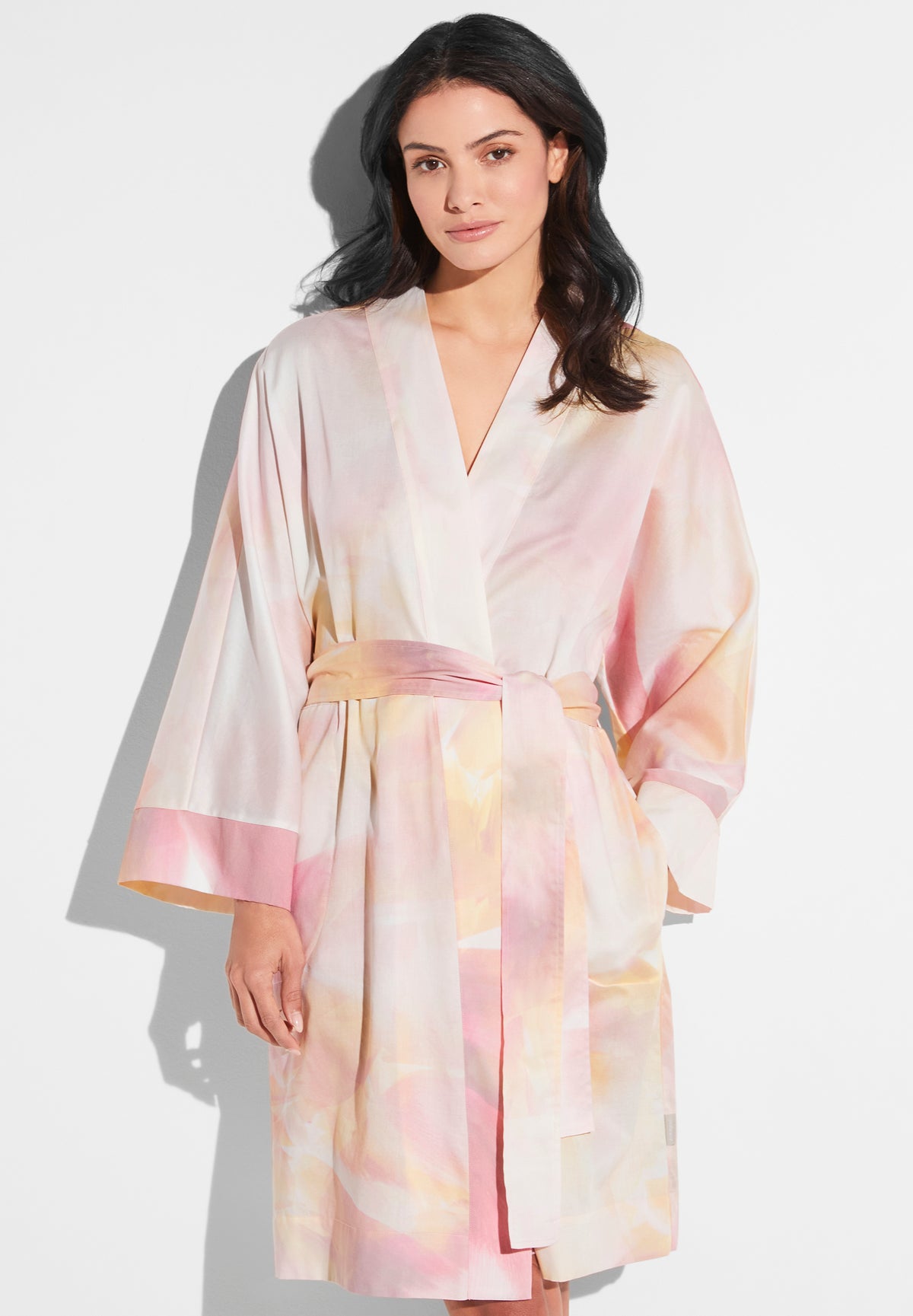 Cotton Sateen Print | Robe de chambre courte - full bloom