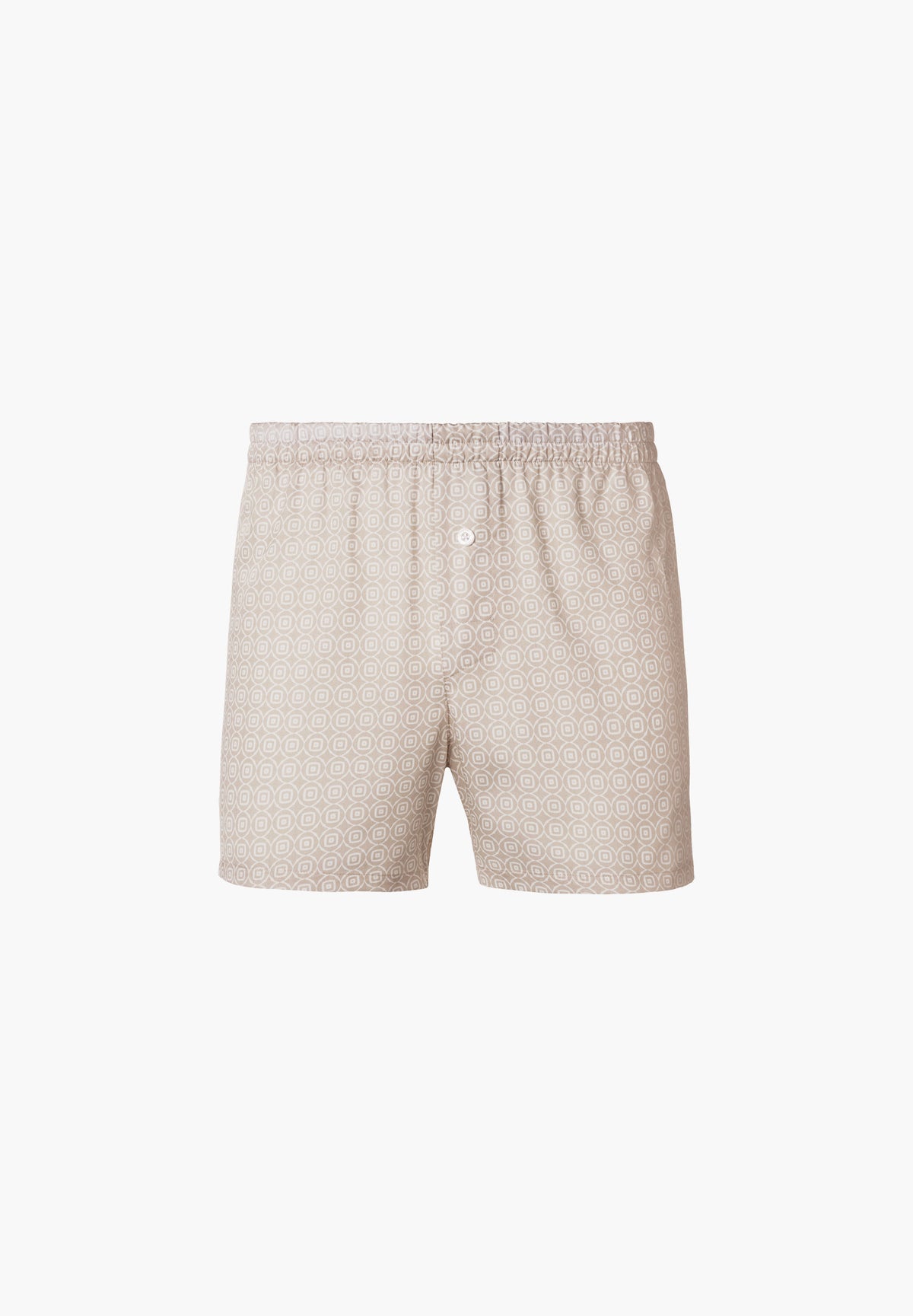 Cotton Sateen Print | Boxer Shorts - geo loops sand