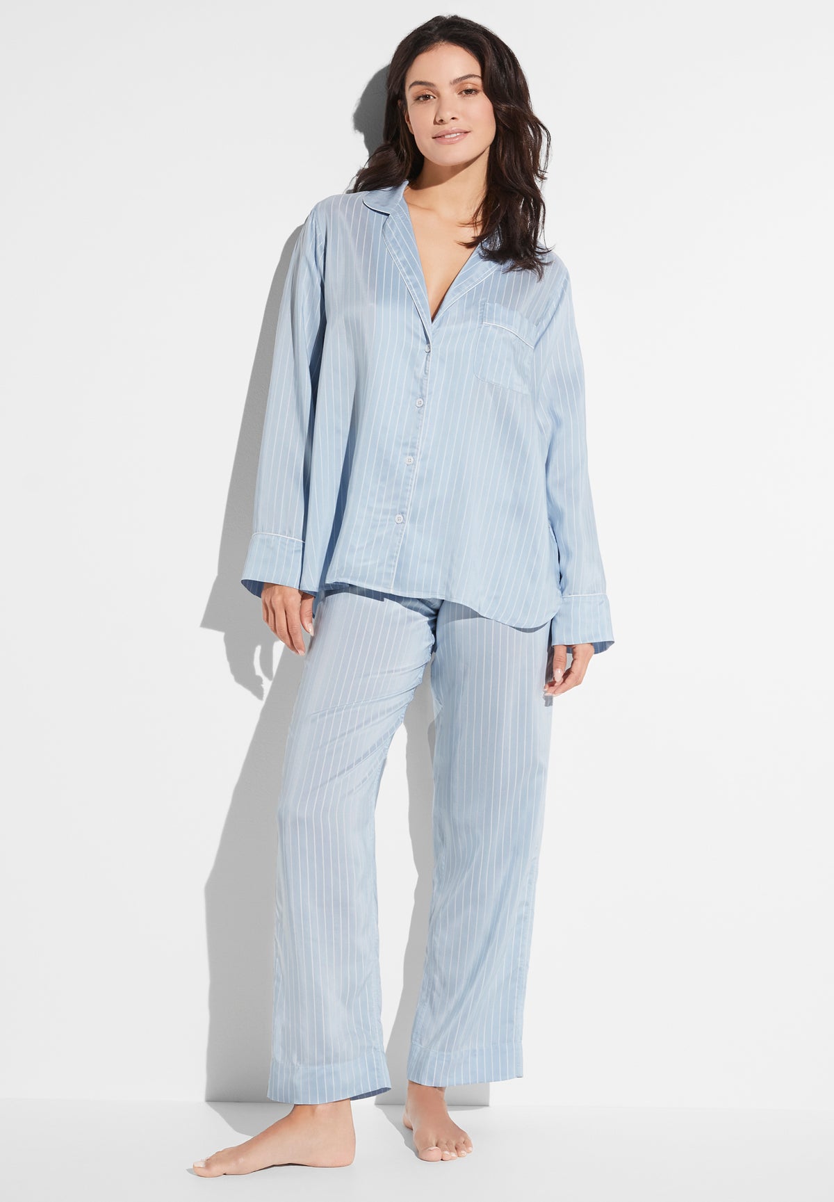 Feminine Stripes | Pyjama Long - blue stripes