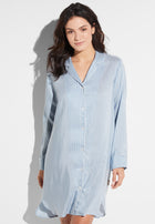 Feminine Stripes | Sleepshirt langarm - blue stripes