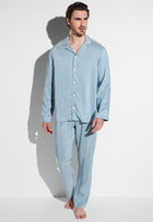 Pinstripes | Pyjama Long - aqua stripes