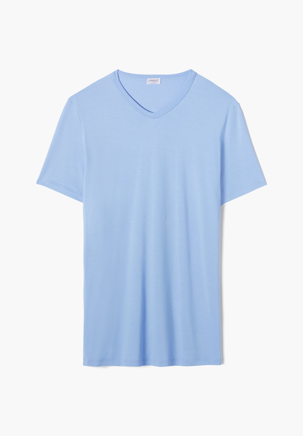 Pureness | T-Shirt Short Sleeve V-Neck - bel air blue