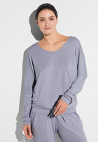 Pureness | T-Shirt Long Sleeve -Shirt langarm - lavender blue