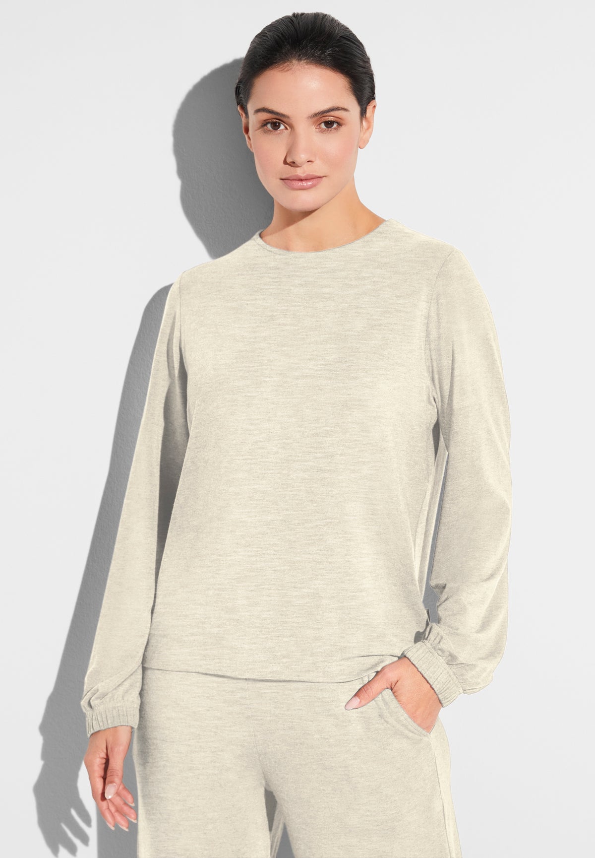 Soft Lounge | T-Shirt langarm - cloud