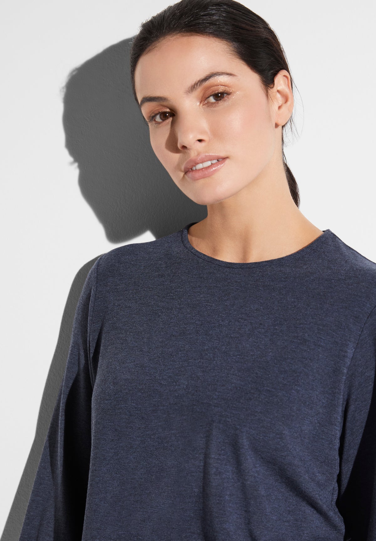 Soft Lounge | T-Shirt langarm - blue mélange