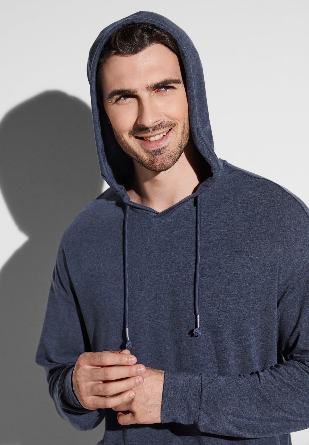 Soft Lounge | Hoodie Pull-over - blue mélange