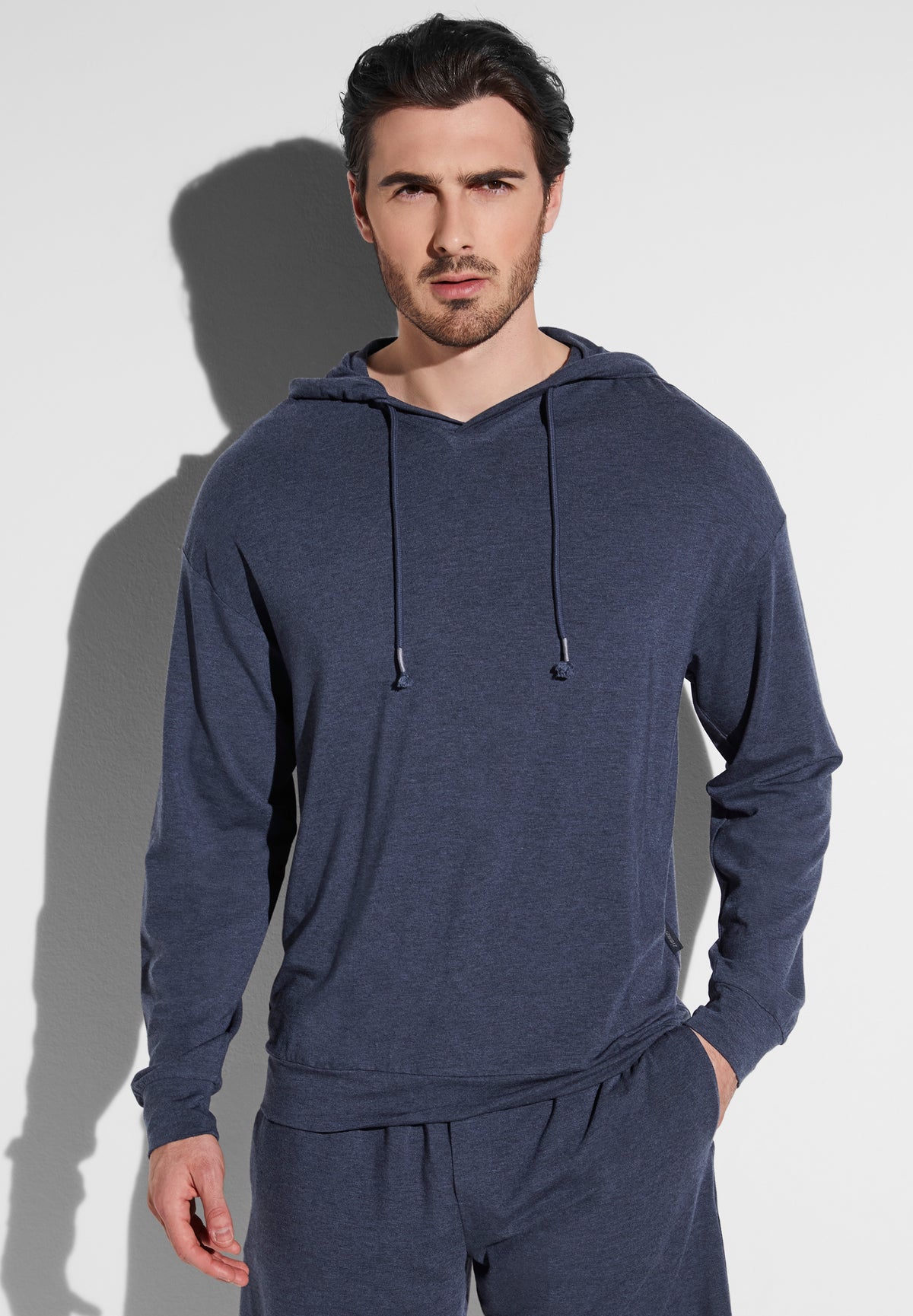 Soft Lounge | Hoodie Pullover - blue mélange