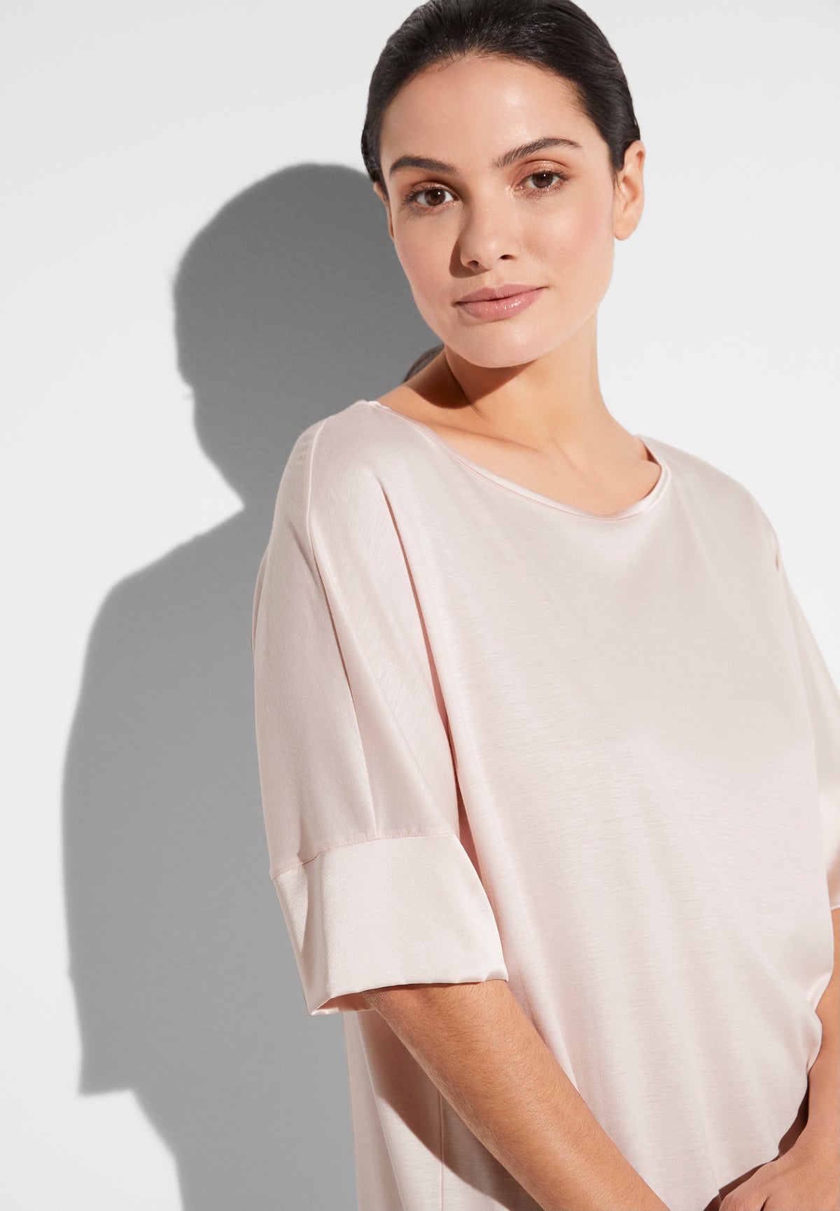 Silk Dreams | Tee-shirt de nuit manches courtes - rose quartz