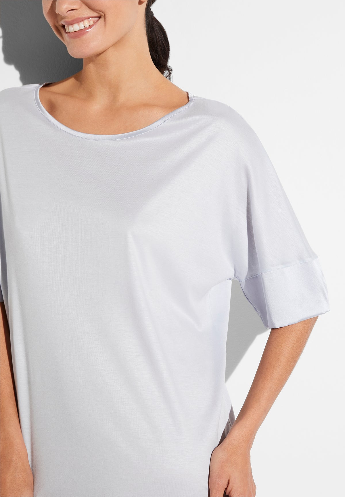 Silk Dreams | Tee-shirt de nuit manches courtes - morning blue