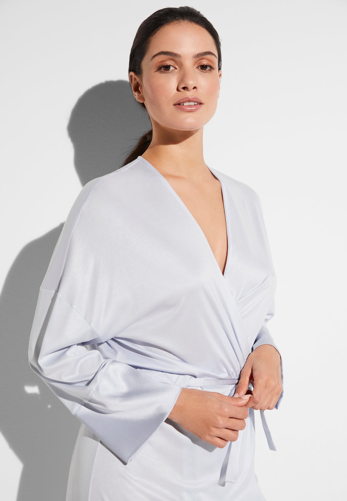 Silk Dreams | Robe Short - morning blue